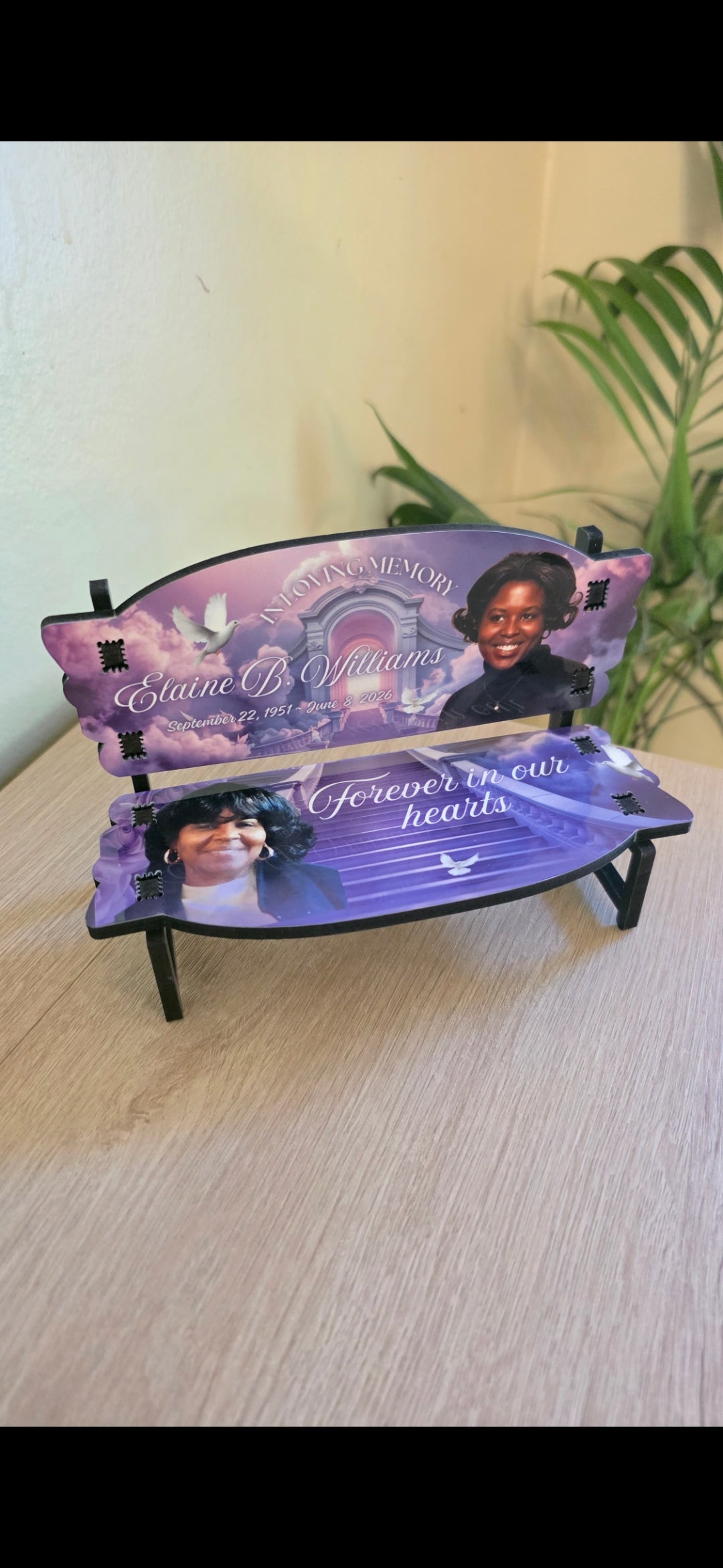 Personalized Memorial Keepsake Bench Plaque